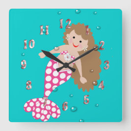 Vägglås för stängning av Sjöjungfru Fyrkantig Klocka