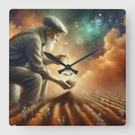 Vägglås för "tidslös tillväxt" fyrkantig klocka