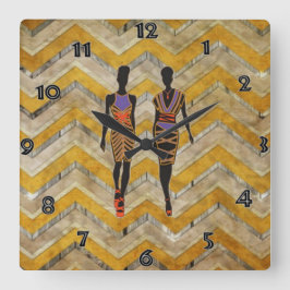 Vägglås med aromcentriska silhuettegenskaper fyrkantig klocka