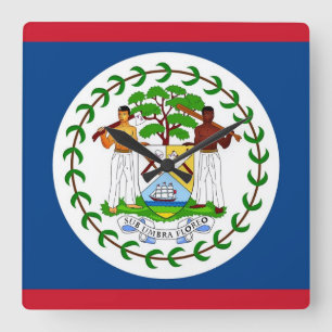 Vägglås med Flagga av Belize Fyrkantig Klocka