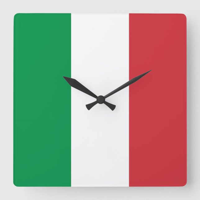 Vägglås med Flagga av Italien Fyrkantig Klocka (Framsida)