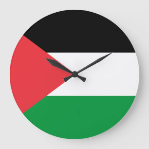 Vägglås med Palestinas Flagga Stor Klocka