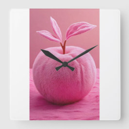 Vägglås med persikor fyrkantig klocka