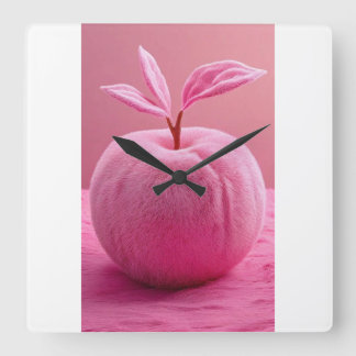 Vägglås med persikor fyrkantig klocka