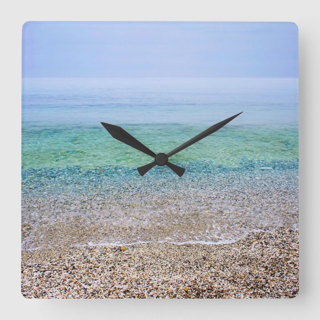 Vägglås med runt runt kvadrat fyrkantig klocka (Framsida)