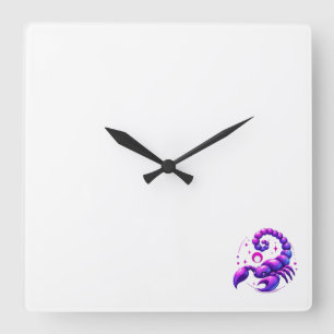 Vägglås med zodiakskorpionsymbol fyrkantig klocka