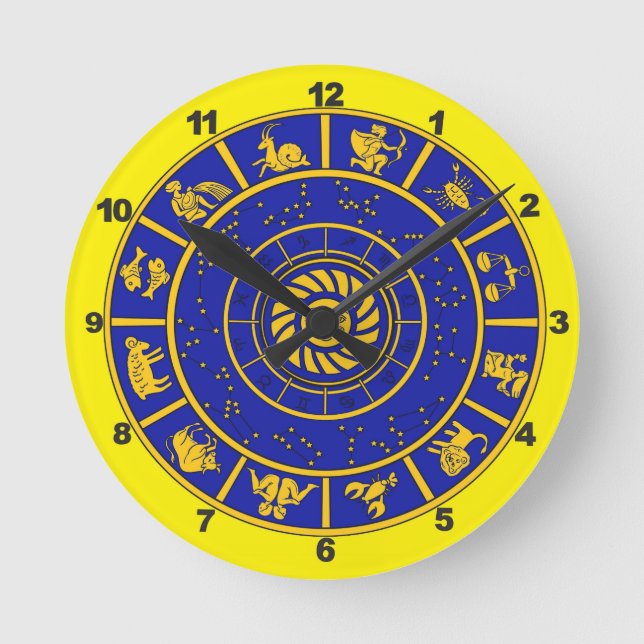 Vägglås - Zodiac Rund Klocka (Framsida)