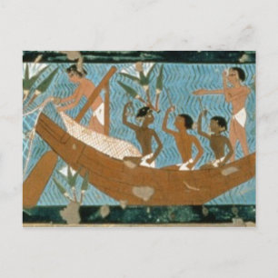 Väggmålning från grav i Ipuy, Thebes, depic Vykort