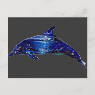 Väggmålning i delfin vykort