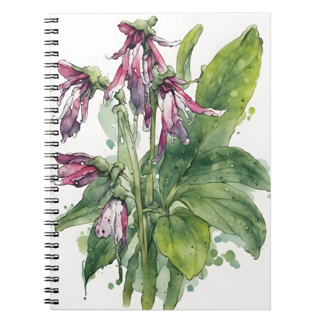 väggört - Akvarell blommor Anteckningsbok (Framsidan)