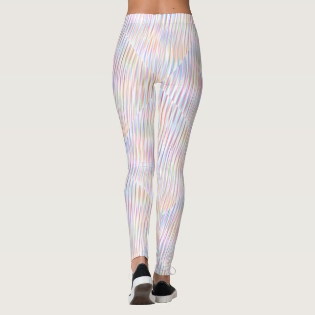 Våggrafik i Mönster med färgad linje Leggings (Baksida)