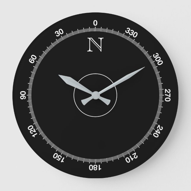 Väggslås för Azimuth Compass Novelty Stor Klocka (Framsida)