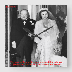 Väggsluss för Churchill & Berömd Giftermål Fyrkantig Klocka