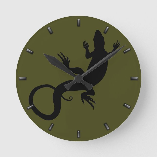 Väggsluss för Lizard Clock Cute Reptile Art Lizard Rund Klocka (Framsida)
