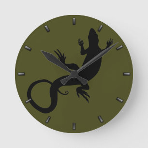 Väggsluss för Lizard Clock Cute Reptile Art Lizard Rund Klocka
