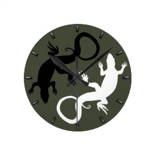 Väggsluss för Lizard Clock Cute Reptile Art Lizard Rund Klocka