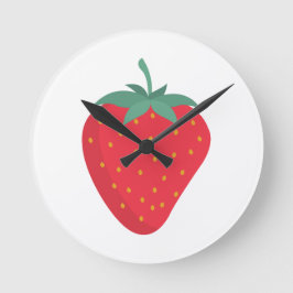 Väggsluss för utspädda jordgubbar rund klocka