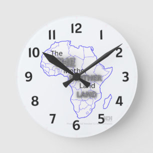 Väggslussutformning med Karta på Afrikan Rund Klocka