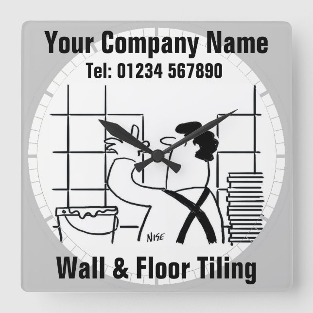 Väggspärr för affärskontor i Golv Fyrkantig Klocka (Framsida)