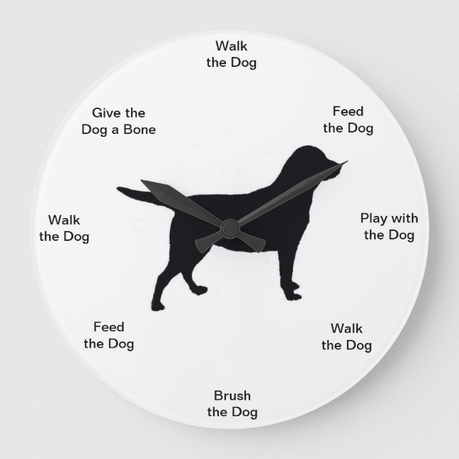 Väggspärr för hund rund klocka (Framsida)