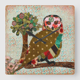 Väggspärr för ro Uggla Fyrkantig Klocka