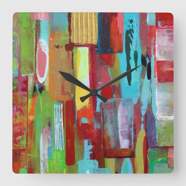 Väggspärr för surfans Klubb Fyrkantig Klocka (Framsida)