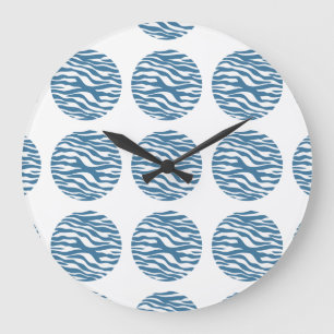 Väggspärr för zebra tryck Polka dots Stor Klocka