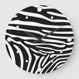 Väggspärr för Zebra tryck Stor Klocka