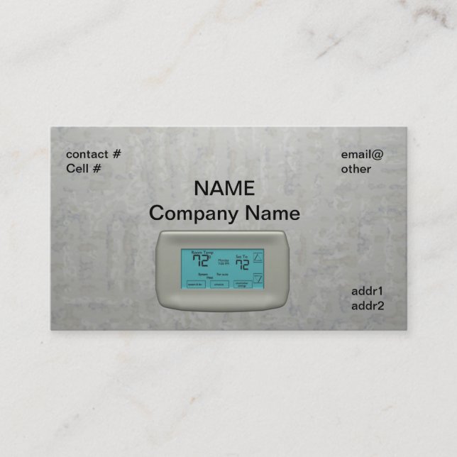väggtermostaten värmer på visitkort (Framsida)
