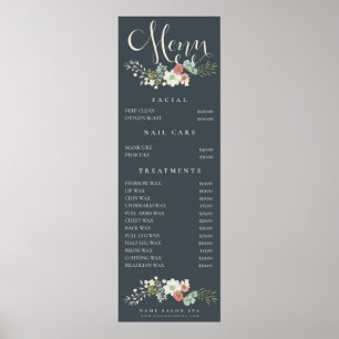 Väggtryck Spa Salong Skönhetssalong Meny Prislista Poster