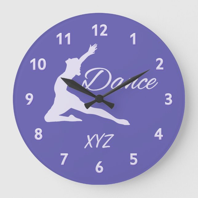 Väggur av DANCE anpassningsbar monogram (Framsida)