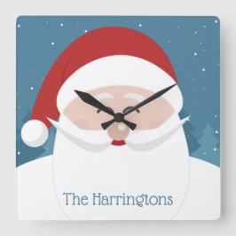 Väggur för eget namn för lycklig Santa