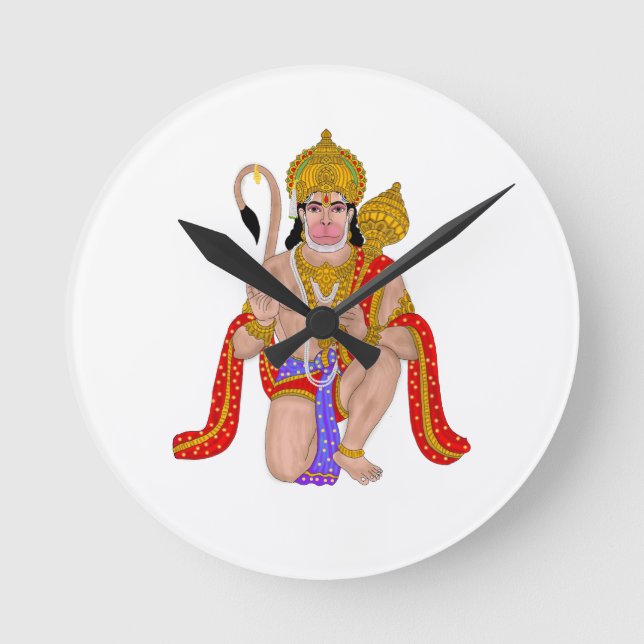 Väggur Lord Hanuman – andlig skrivbordsaccessoar (Framsida)