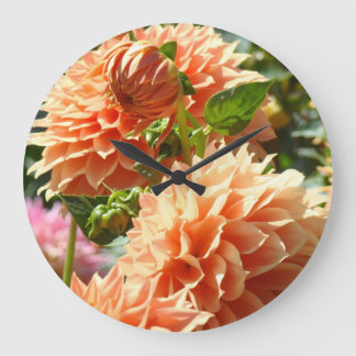 Väggur med blommotiv Dekorativ orange dahliablomma