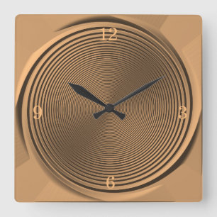 Väggur med guld/svart virveldesign