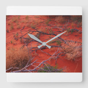 Väggur Outback australisk natur, gråa visare