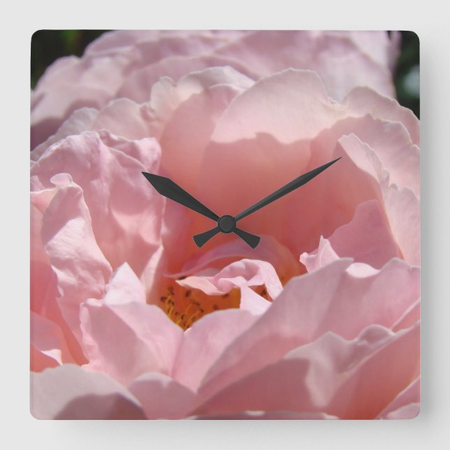 Väggur Rosa Rosor Blommor Dekorativa (Framsida)