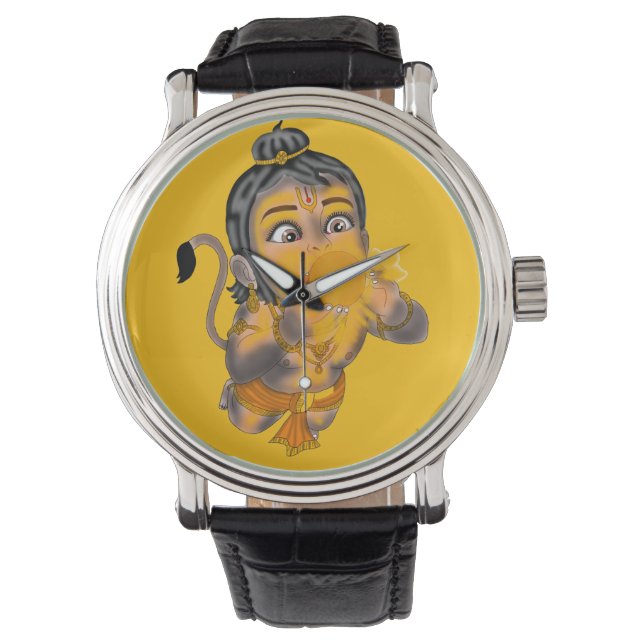 Väggurklocka med barn Hanuman Armbandsur (Framsida)