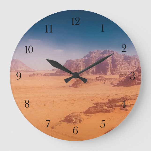 Väggurklocka öken Wadi Rum Stor Klocka (Framsida)