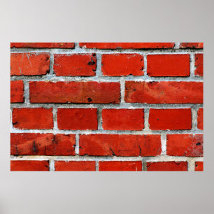 Väggvägg med rött tegelstenar poster