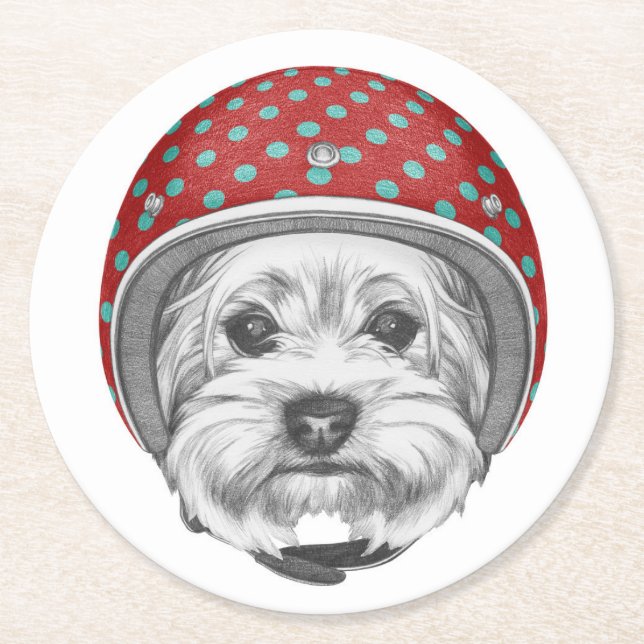 Våghals för Yorkshire Terrier Underlägg Papper Rund (Framsidan)