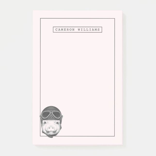 Våghalsgrisen | tillfogar ditt namn post-it block (Framsida)