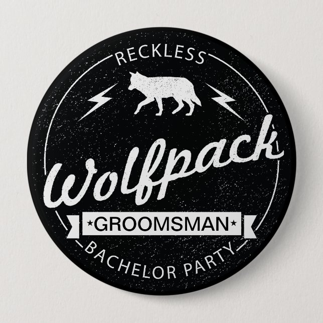 Våghalsigt namn för Groomsman för Wolfpack Knapp (Framsida)