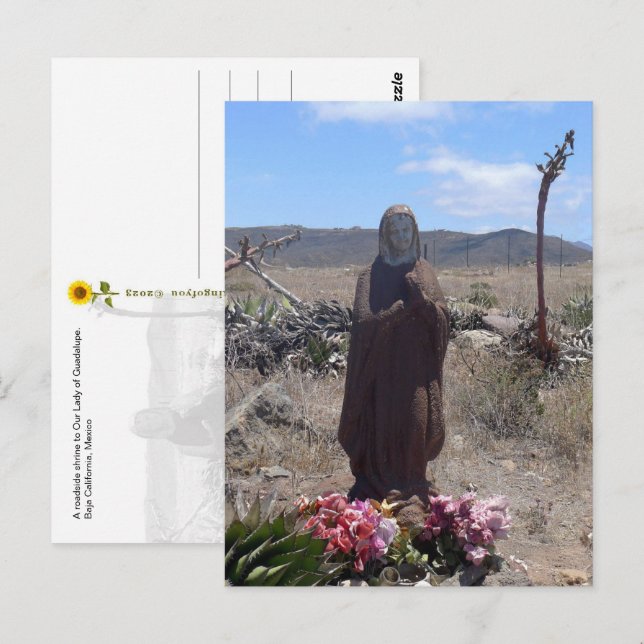 Väghelgedom för Vår Fru av Guadalupe - vykort (Fram/baksida)