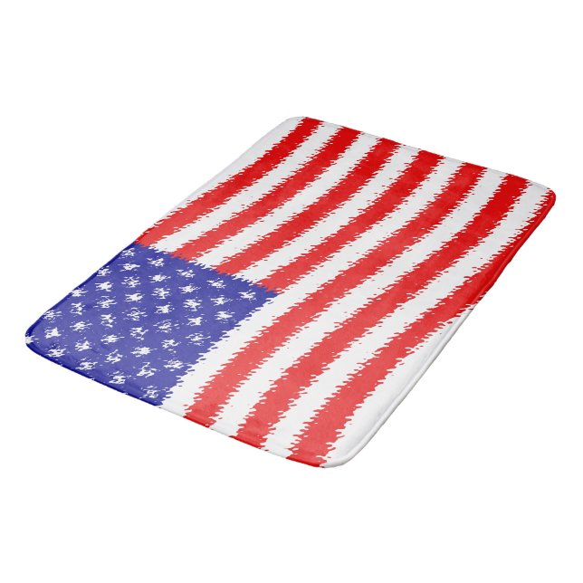 Vågig amerikansk flagga badrumsmatta (Vinklad)