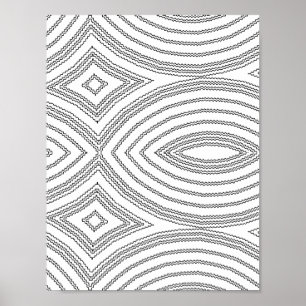 Vågig diamantmönster Färgläggningsbild Design Poster
