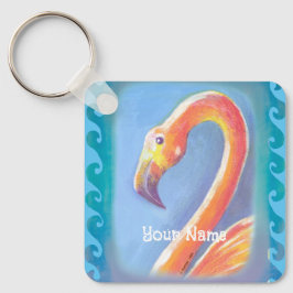 Vågig Flamingo Nyckelring
