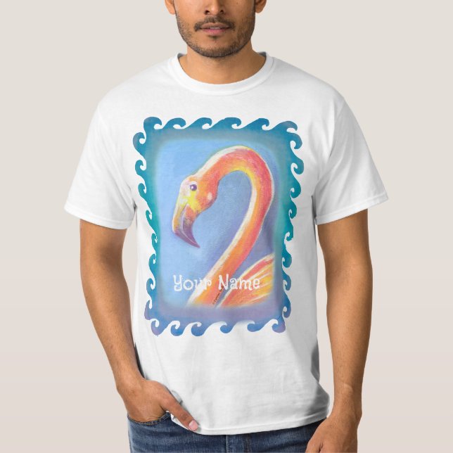 Vågig flamingo t-shirt (Framsida)