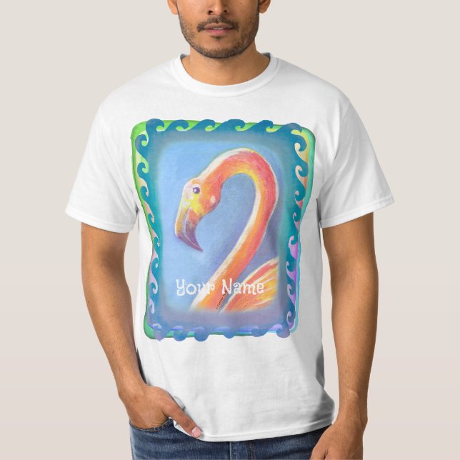 Vågig Flamingo t-shirt (Framsida)