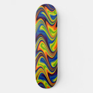 Vågig Flerfärgad Abstrakt Mini Skateboard Bräda 18,5 Cm
